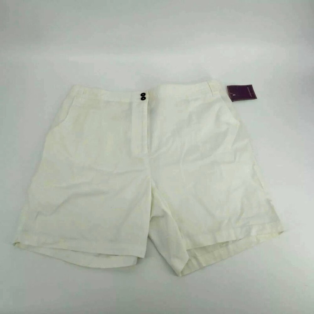 Laura Scott Women's White Shorts 18 Cotton Blend NWT $30